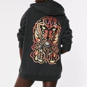 Hollister Black Hoodie with Graphic Design